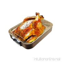 HOMOW Nonstick Heavy Duty Roaster Cookware Roasting Pan with Rack Roaster Pan with Rack roasting pan PFOA free (16.3X12.4X3) - B07CVKFPTC